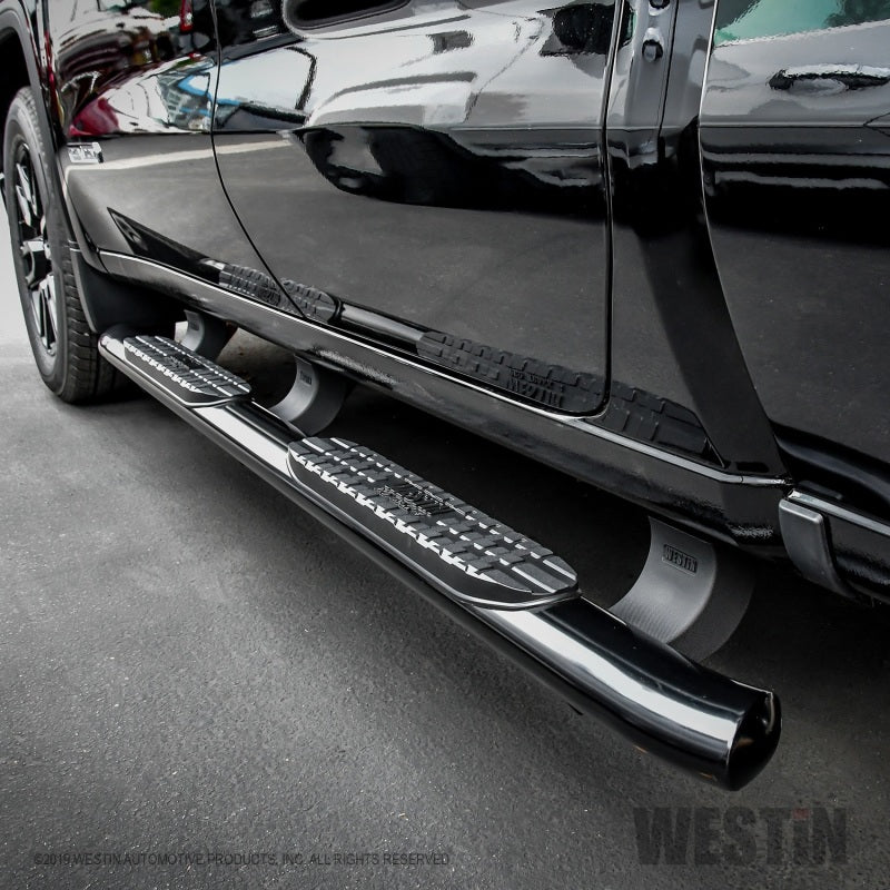 Westin 19-20 Chevrolet/GMC Silverado/Sierra 1500 Double Cab PRO TRAXX 4 Oval Nerf Step Bars - Black - Mammoth Racing -