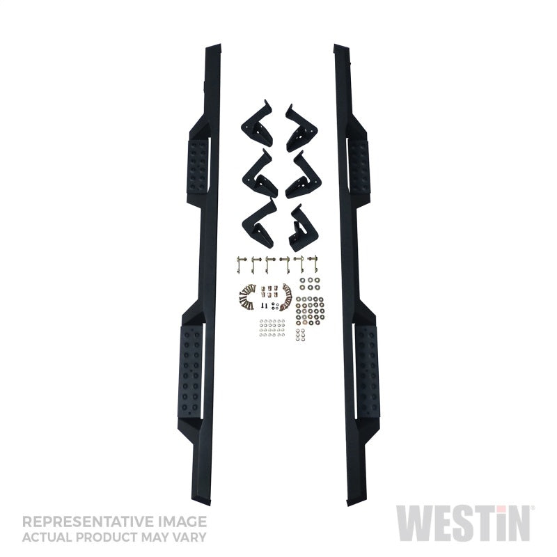 Westin/HDX 16-18 Nissan Titan XD Crew / 17-18 Titan Crew Cab Drop Nerf Step Bars - Textured Black - Mammoth Racing -