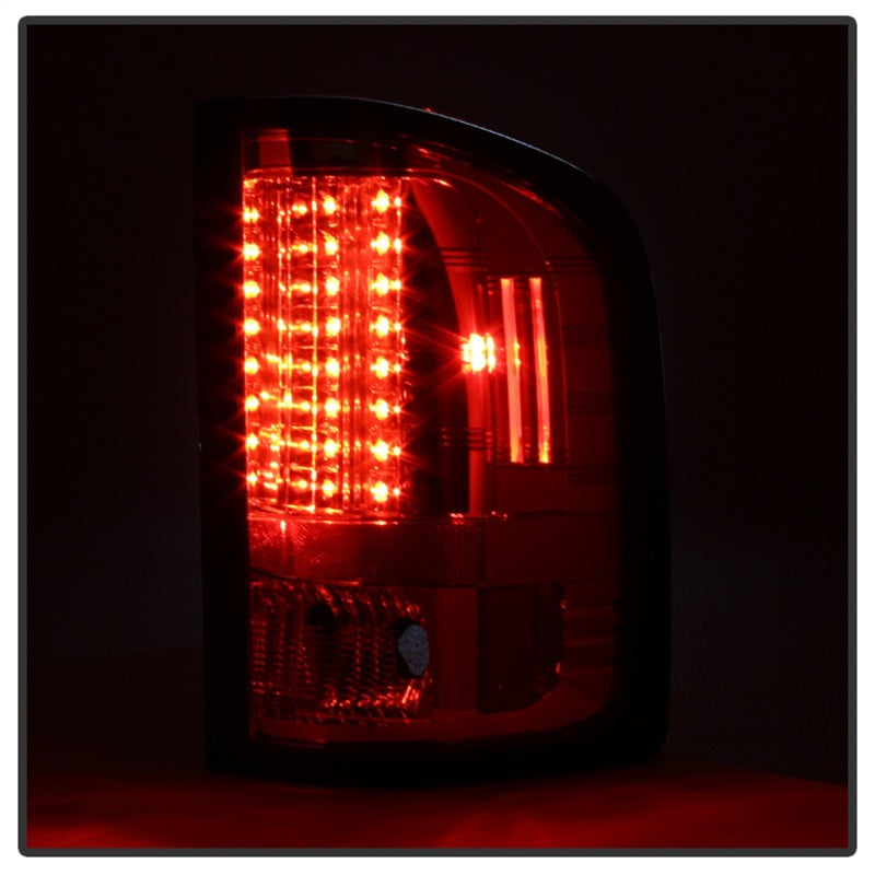 Spyder Chevy Silverado 07-13 LED Tail Lights Red Smoke ALT-YD-CS07-LED-RS - Mammoth Racing -