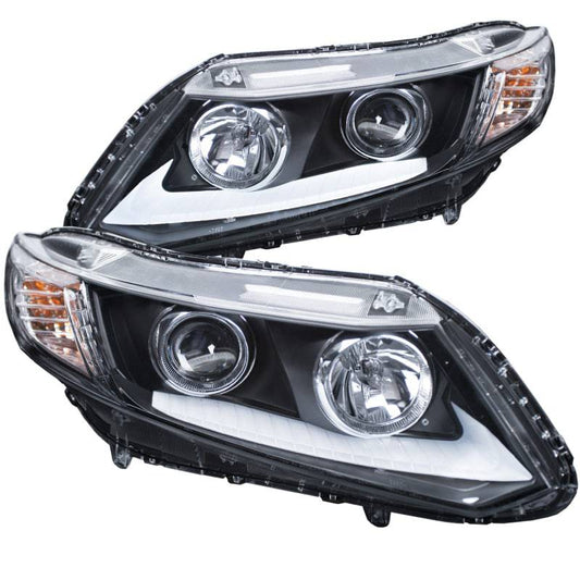 ANZO 2012-2015 Honda Civic Projector Headlights w/ U-Bar Chrome - My Store