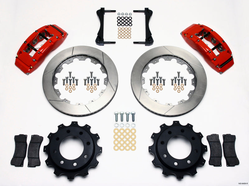 Wilwood Tc6r Rear Kit 16.00in Red 1999-2010 GM Trk 2500 HD 4.84 Cntr - My Store