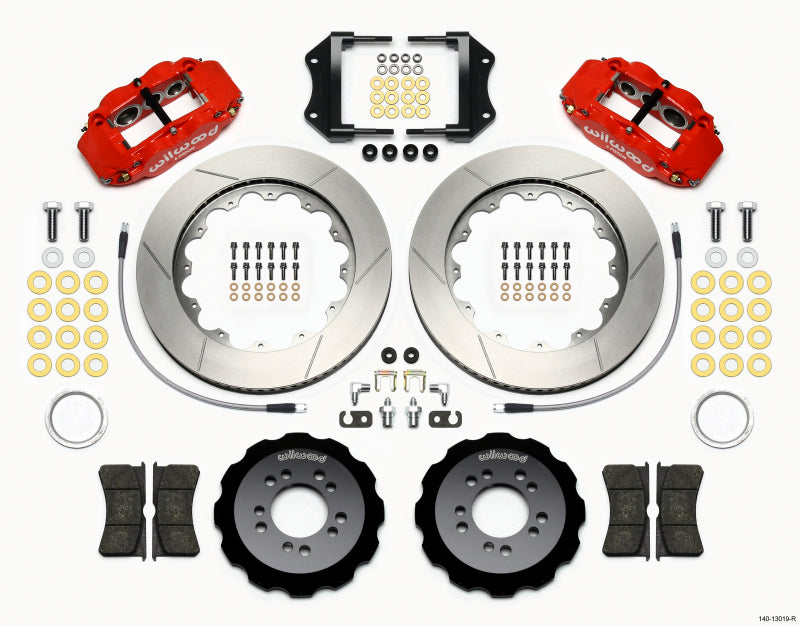 Wilwood Narrow Superlite 6R Front Hat Kit 14.00in Red 2013-Up Ford Focus ST w/ Lines - Mammoth Racing -