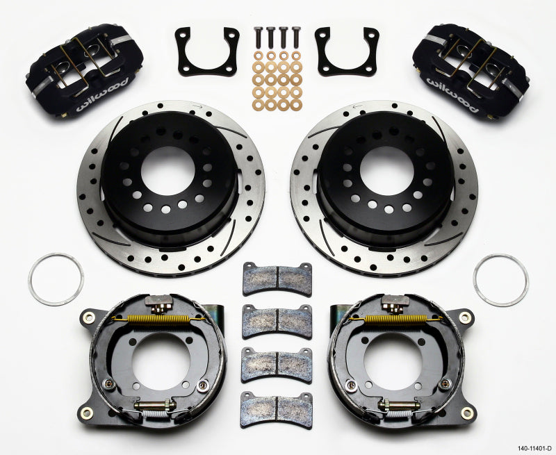 Wilwood Dynapro Low-Profile 11.00in P-Brake Kit Drilled Chevy 12 Bolt Spcl 2.81in Offset - Mammoth Racing -