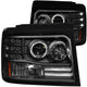 ANZO 1992-1996 Ford F-150 Projector Headlights w/ Halo Black w/ Side Markers and Parking Lights - My Store