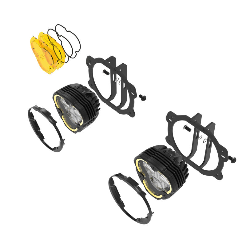 KC HiLiTES Flex ERA 3 Dual Mode SAE Fog Lights - 2-Light Master Kit for Jeep Jk/jl/jt Plastic Bumper - Mammoth Racing -