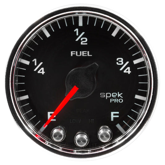 Autometer Spek-Pro Gauge Fuel Level 2 1/16in 0-270 Programmable Blk/Chrm - My Store