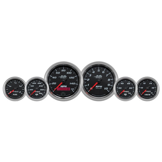 Autometer Pro-Cycle Gauge Kit 6 Pc. Kit 3 3/8in & 2 1/16in Bagger Black - My Store