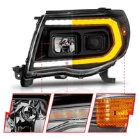 ANZO 05-11 Toyota Tacoma Projector Headlights w/Light Bar Switchback Black Housing - My Store