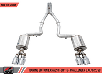 AWE Tuning 2015+ Dodge Challenger 6.4L/6.2L Non-Resonated Touring Edition Exhaust - Quad Silver Tips - Mammoth Racing -