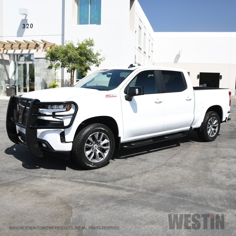 Westin 2019 Chevrolet Silverado/Sierra 1500 Crew Cab Platinum 4 Oval Nerf Step Bars - Black - Mammoth Racing -