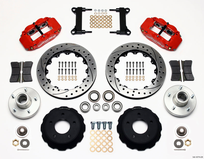 Wilwood Narrow Superlite 6R Front Hub Kit 13.06in Drill Red Chevy C-10 60-87 CPP Drop Spindle - Mammoth Racing -