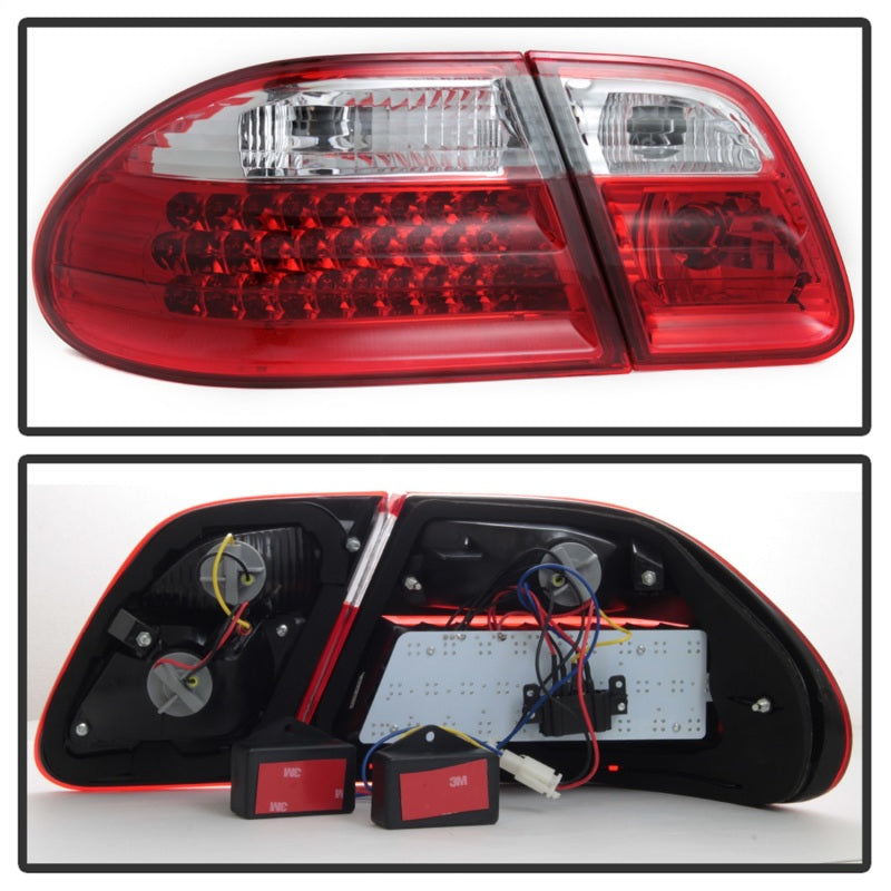 Xtune Mercedes Benz W210 E-Class 96-02 LED Tail Lights Red Clear ALT-CL-MBW210-LED-RC - Mammoth Racing -