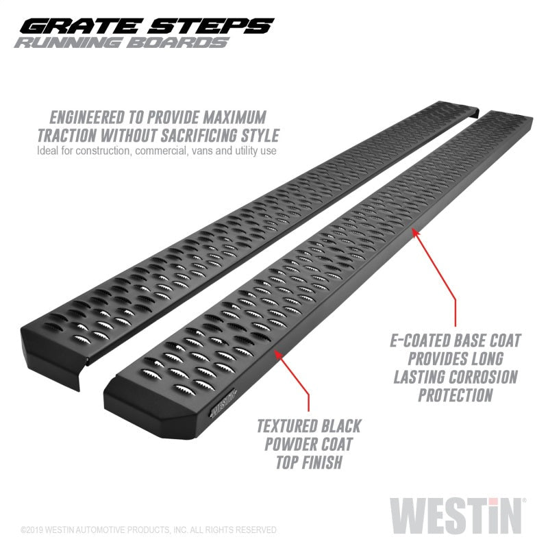 Westin Grate Steps Running Boards 83 in - Textured Black - Mammoth Racing -