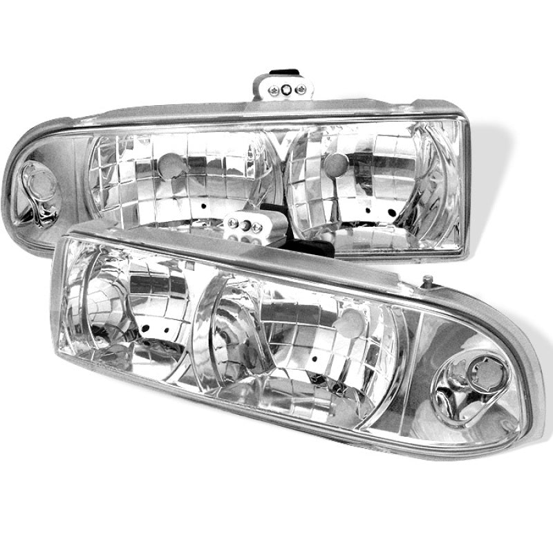 Spyder Chevy S10 98-04/Chevy Blazer 98-05 Crystal Headlights Chrome HD-YD-CS1098-C - Mammoth Racing -