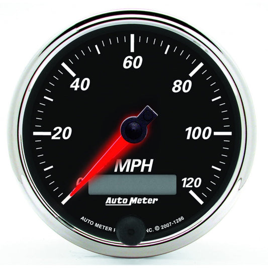Autometer Designer Black II 3 3/8in 120 MPH In-Dash Speedo w/ LCD ODO - My Store