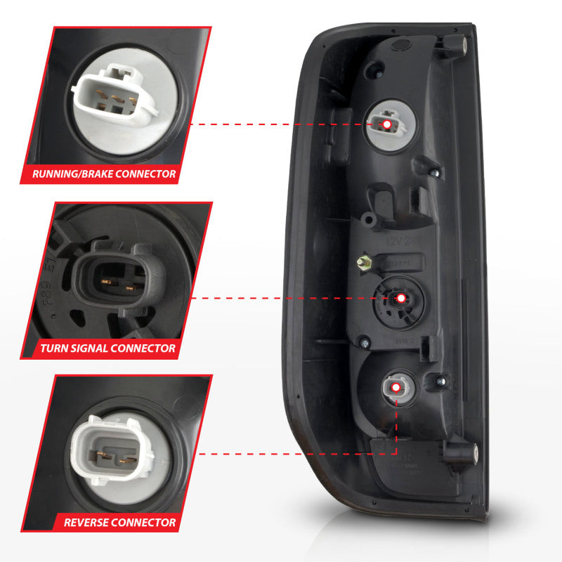 ANZO 2005-2021 Nissan Frontier LED Taillights Black Housing/Clear Lens - Mammoth Racing -