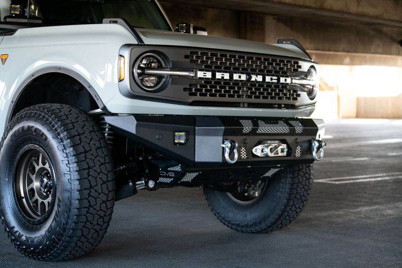 DV8 Offroad 2021+ Ford Bronco Front Bumper Winch Capable w/ Optional Bull Bar/Aux Light Opening - Mammoth Racing -