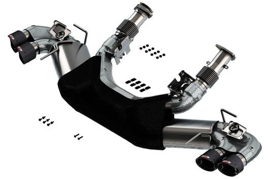Borla 2020 Chevrolet Corvette C8 6.2L S-Type Exhaust System Dual Round Angle Cut Carbon Fiber Tips - My Store