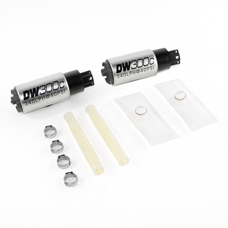 DeatschWerks 340lph DW300C Compact Fuel Pump w/ Install Kit 03-04 Ford Mustang Cobra (2 Pumps) - Mammoth Racing -