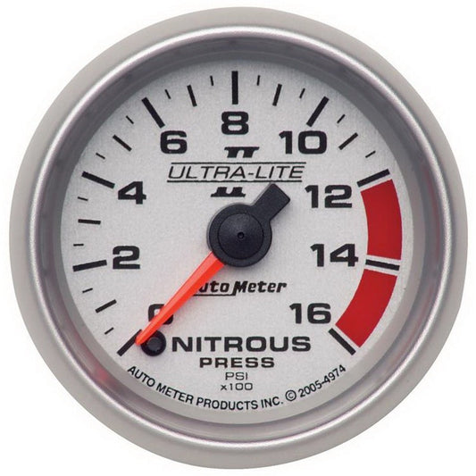 Autometer Ultra-Lite II 2 1/16in FSE 0 - 1600 PSI Nitrous Pressure Gauge - My Store