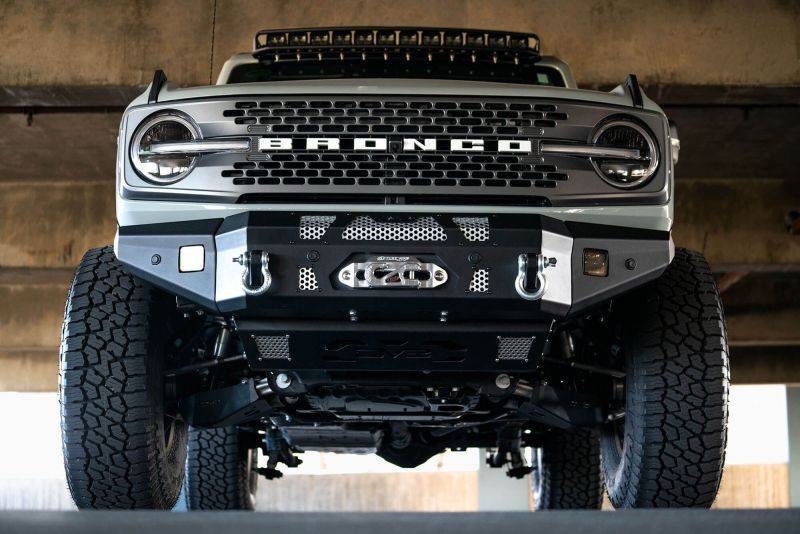 DV8 Offroad 2021+ Ford Bronco Front Bumper Winch Capable w/ Optional Bull Bar/Aux Light Opening - Mammoth Racing -