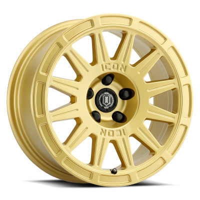 Icon Ricochet 17x8 5x4.5 38mm Offset 6in BS - Gloss Gold Wheel - Mammoth Racing -