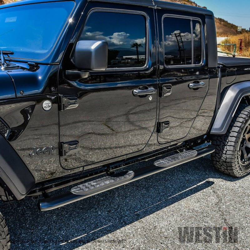 Westin 20-22 Jeep Gladiator PRO TRAXX 4 Oval Nerf Step Bars - Black - Mammoth Racing -