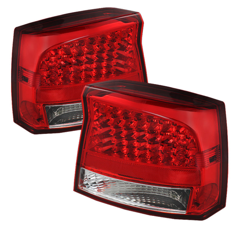 Xtune Dodge Charger 06-08 LED Tail Lights Red Clear ALT-JH-DCH05-LED-RC - Mammoth Racing -