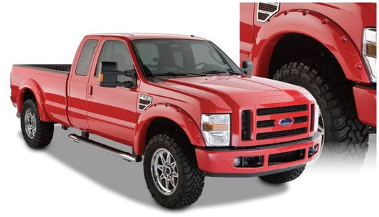 Bushwacker 08-10 Ford F-250 Super Duty Styleside Pocket Style Flares 4pc 81.0/96.0in Bed - Black - Mammoth Racing -