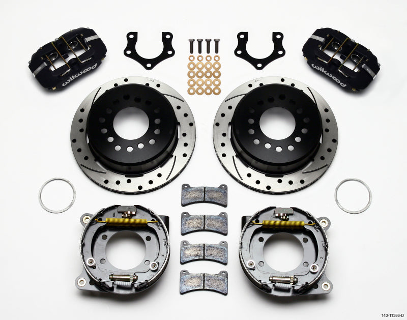 Wilwood Dynapro Low-Profile 11.00in P-Brake Kit Drilled Mopar/Dana 2.50in Off w/Snap Ring Brng - Mammoth Racing -