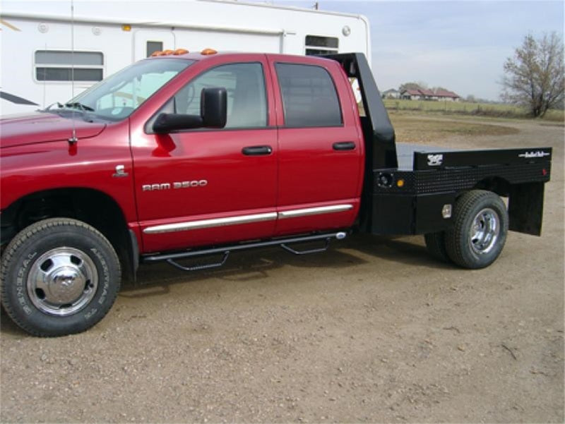 N-Fab Nerf Step 02-08 Dodge Ram 1500/2500/3500 Quad Cab 4 Door - Gloss Black - Cab Length - 3in - Mammoth Racing -