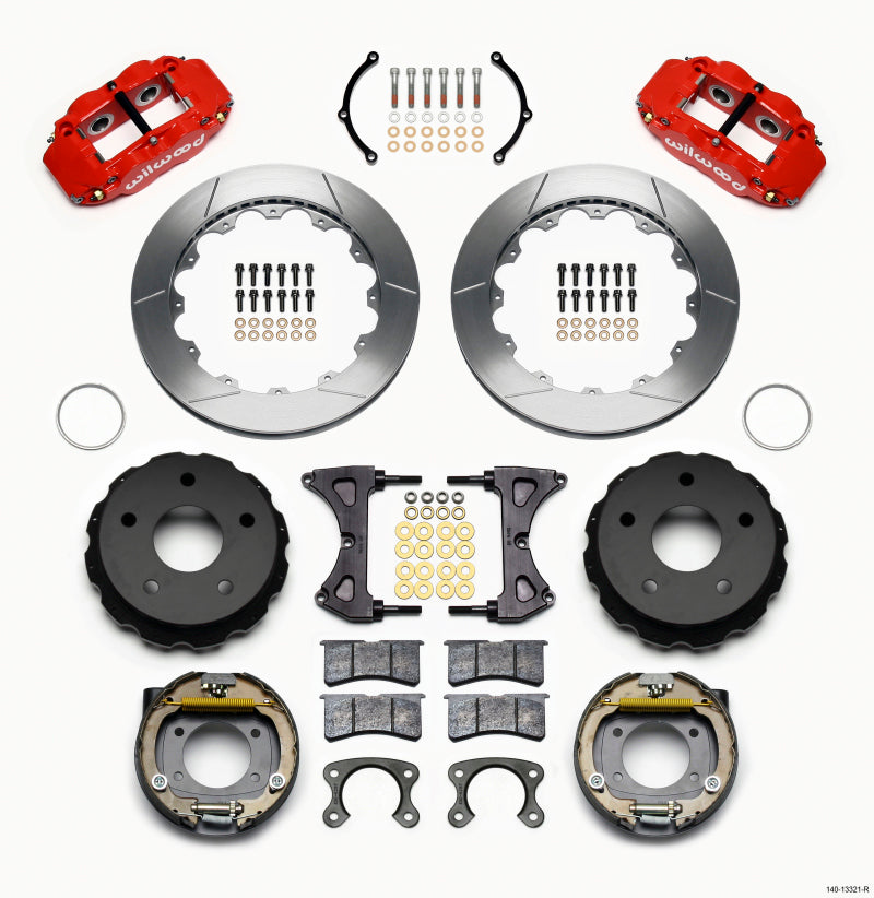 Wilwood Narrow Superlite 4R Rear P-Brk Kit 12.88in Red Small Ford 2.36in Off Bronco 5 x 5.50 - Mammoth Racing -