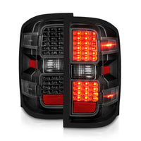 ANZO 15-19 Chevy Silverado 2500HD/3500HD (Factory Halogen Only) LED Tail Lights Black w/Clear Lens - Mammoth Racing -