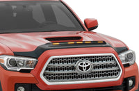 AVS 2016-2019 Toyota Tacoma Aeroskin Low Profile Hood Shield w/ Lights - Black - Mammoth Racing -