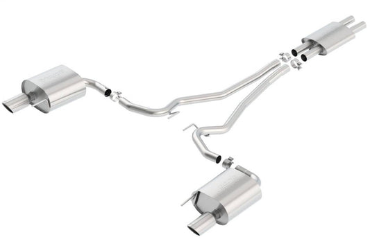 Borla Cat Back 15-17 Ford Mustang 3.7L V6 MT/AT 2.25in Pipe 4in Single Round Rolled Tips - Mammoth Racing -