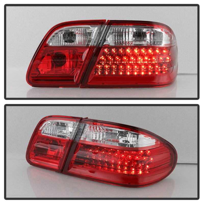 Xtune Mercedes Benz W210 E-Class 96-02 LED Tail Lights Red Clear ALT-CL-MBW210-LED-RC - Mammoth Racing -