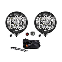 KC HiLiTES SlimLite 6in. LED Light 50w Spot Beam (Pair Pack System) - Black - Mammoth Racing -