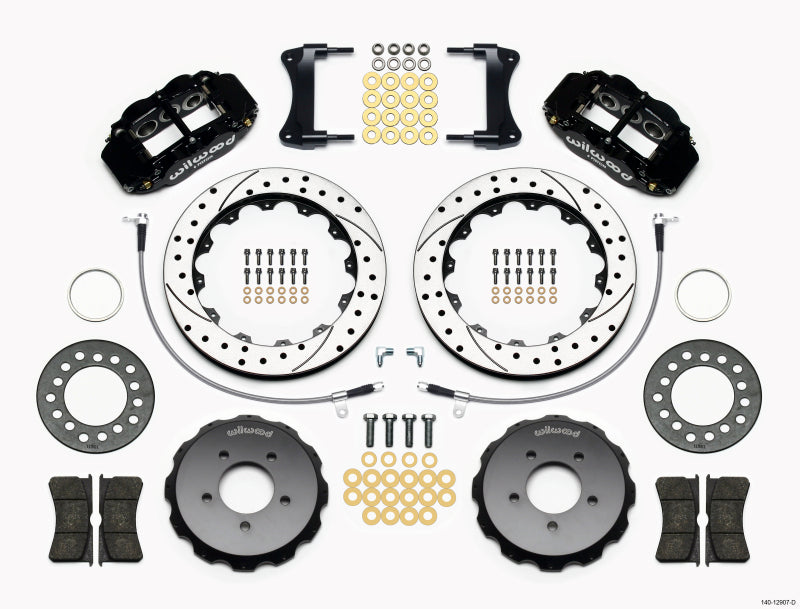 Wilwood Narrow Superlite 6R Front Hat Kit 12.88in Drilled 2005-Up Mazda Miata w/ Lines - Mammoth Racing -