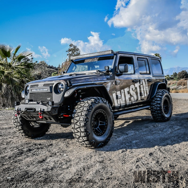 Westin 18-22 Jeep Wrangler JLU 4dr. E-Series 3 Nerf Step Bars - Tex. Blk - Mammoth Racing -