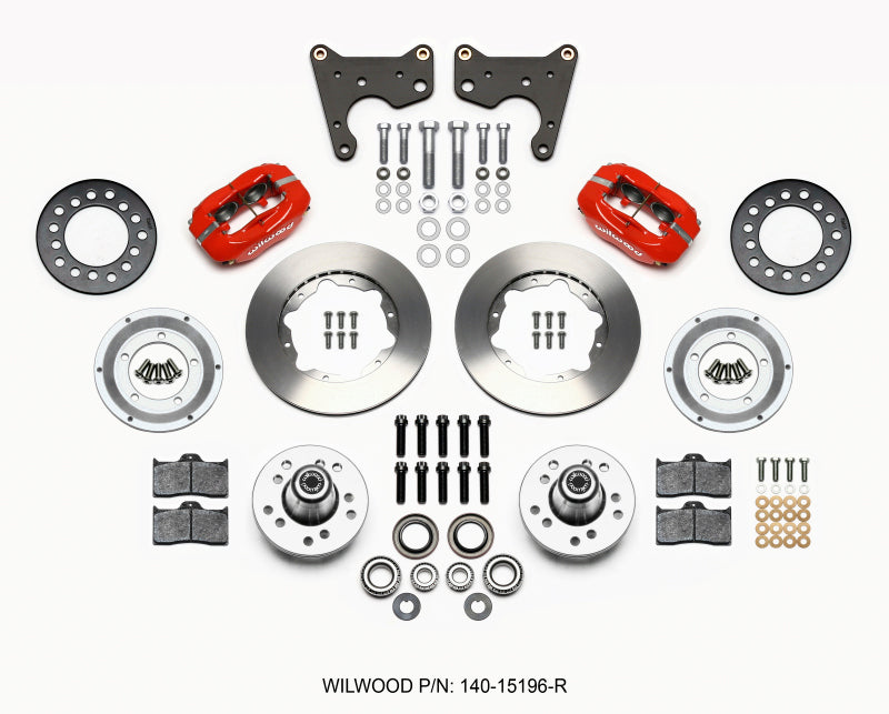 Wilwood Forged Dynalite Front Kit 11.00in Red 65-72 CDP C Body -Drum - My Store