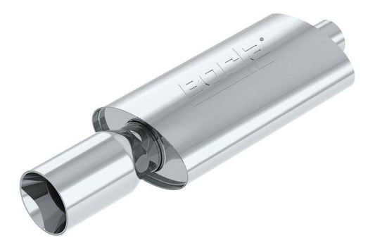 Borla Boomer Muffler Thumper Oval 2-1/4in In 4in Side Rount Out - Mammoth Racing -