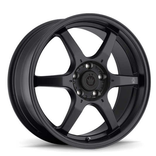 Konig Backbone 15x6.5 4x100 Et38 Matte Black Milling Logo on Spoke - Mammoth Racing -
