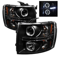 Spyder Chevy Silverado 1500 07-13 Projector Headlights LED Halo LED Blk PRO-YD-CS07-HL-BK - Mammoth Racing -