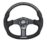 NRG Carbon Fiber Steering Wheel (350mm) Oval Shape Black w/Leather Trim - My Store