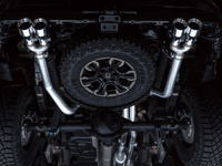 AWE Tuning 22-23 GMC Sierra 1500 AT4X 6.2L 0FG Catback Split Dual (Flat Bumper) - Chrome Silver Tips - My Store