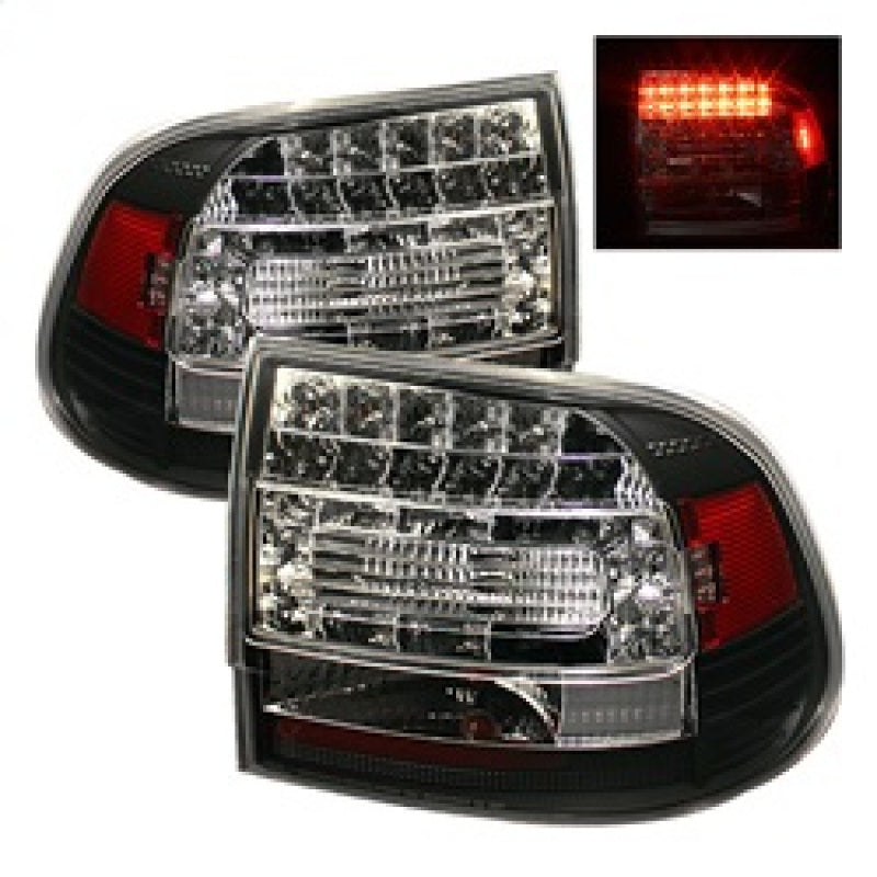 Spyder Porsche Cayenne 03-07 LED Tail Lights Black ALT-YD-PCAY03-LED-BK - Mammoth Racing -
