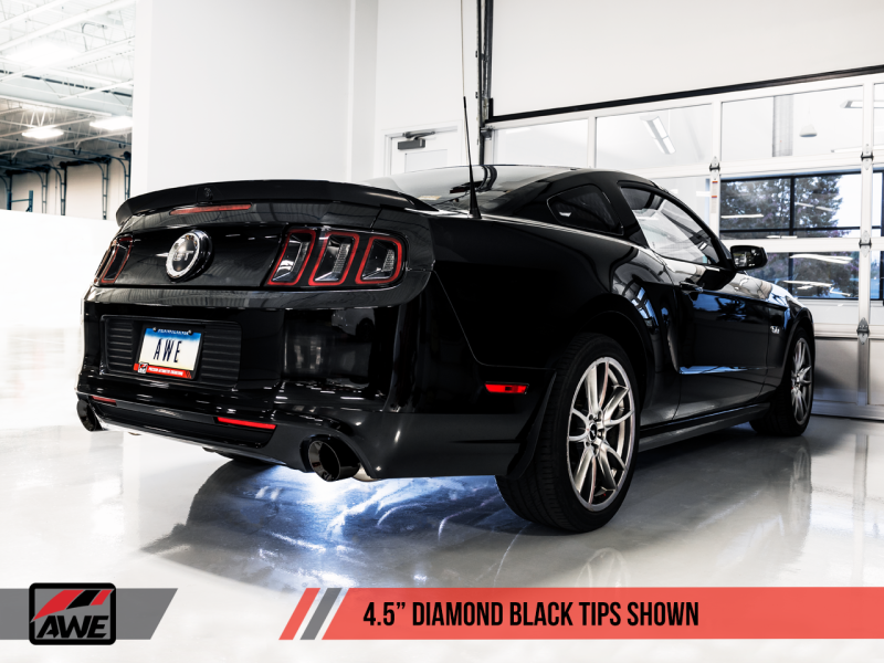 AWE Tuning S197 Mustang GT Axle-back Exhaust - Track Edition (Diamond Black Tips) - Mammoth Racing -