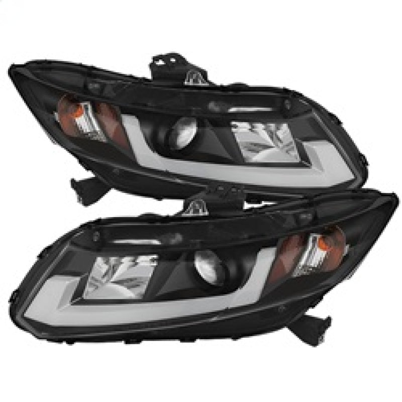 Spyder 12-14 Honda Civic (Excl. 2014 Coupe) Projector Headlights Lgtbr DRL Black PRO-YD-HC12-DRL-BK - Mammoth Racing -