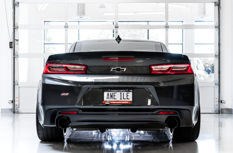 AWE Tuning 16-19 Chevrolet Camaro SS Axle-back Exhaust - Touring Edition (Diamond Black Tips) - Mammoth Racing -