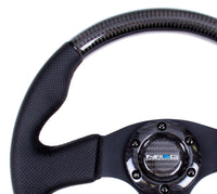 NRG Carbon Fiber Steering Wheel (315mm) Leather Trim w/Black Stitching - My Store